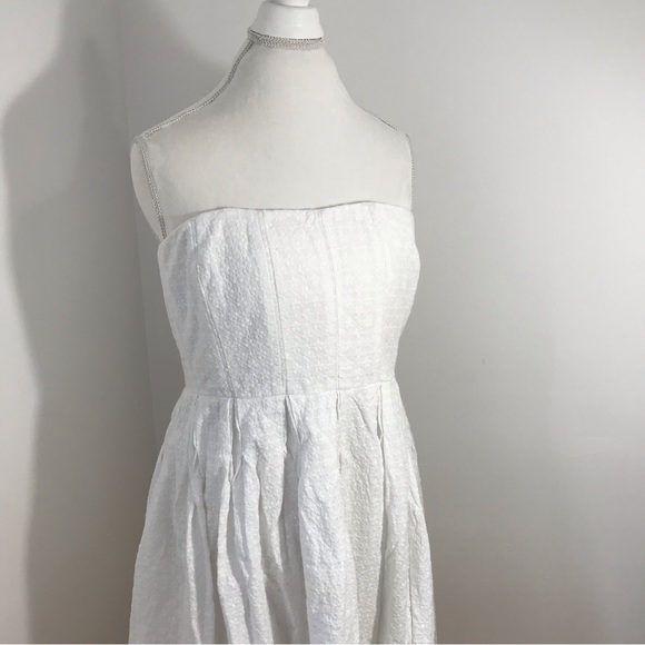 Calvin Klein White Lace Strapless Dress - Picture 3 of 12